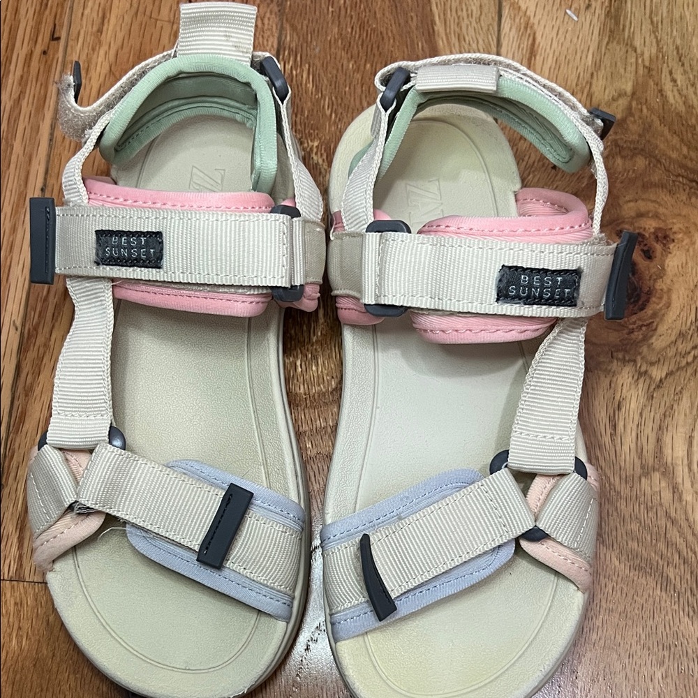 Zara Kids Sandals in Cream, Pink, and Gray